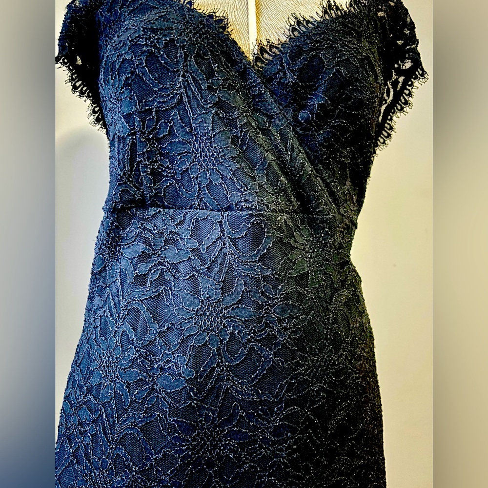 Elegant Black Lace V-Neck Women’s Dress